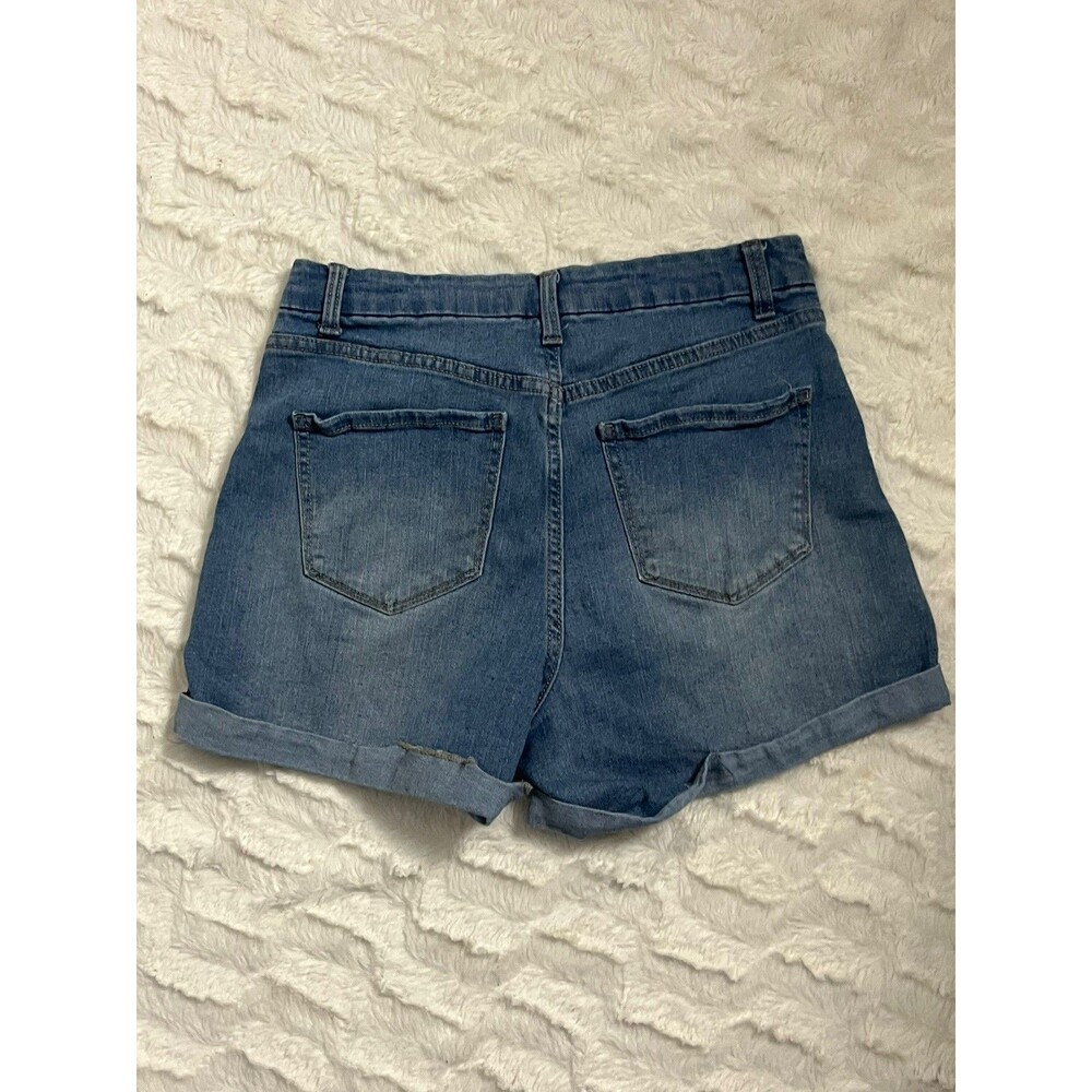 No Boundaries Women's Junior Size 11 Blue Denim Jean Shorts Cuffed - Picture 3 of 7
